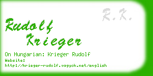 rudolf krieger business card